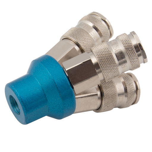1/4" Bspp Female Triple Outlet Connector