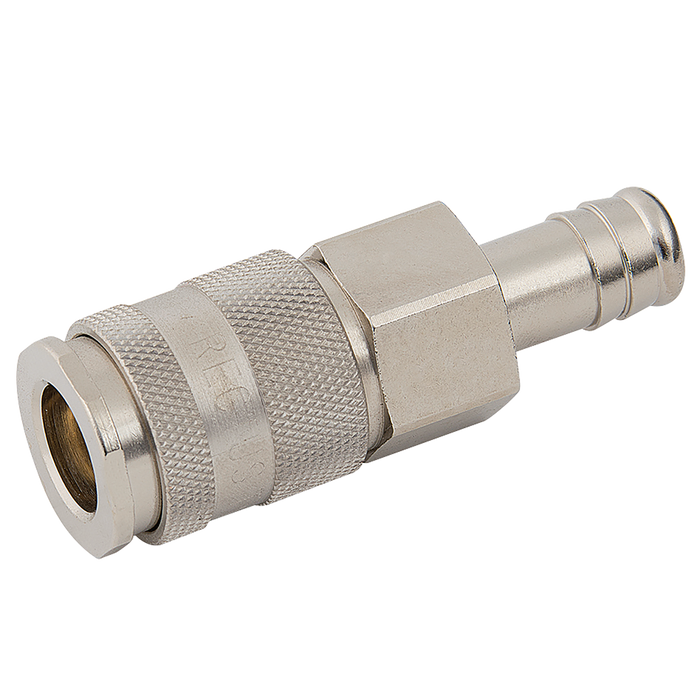 16Mm Hosetail Coupling Brass Nickel