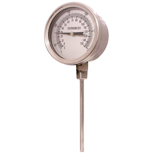 1/4"Bsp 63Mm Bttm Entry Temp Gaug 0-120C