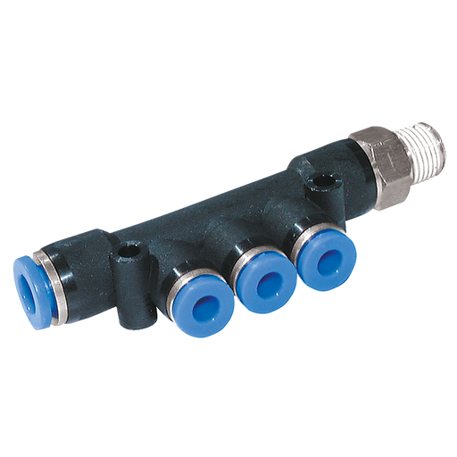 8 Mm I/L O/D X 4 Mm O/L X 1/4" Bspt Multiple Tee