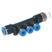 8Mm In 6Mm Out X 3 X 1/4" Npt Manifold
