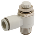 1/4" Bspp X 4Mm Od Flow Control Elbow Meter Out