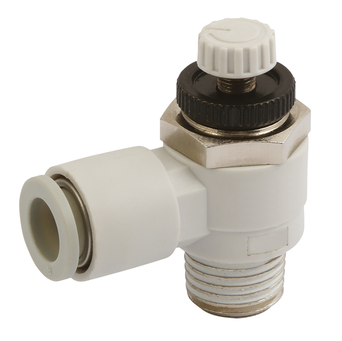 M5 X 6Mm Od Flow Control Elbow Meter In