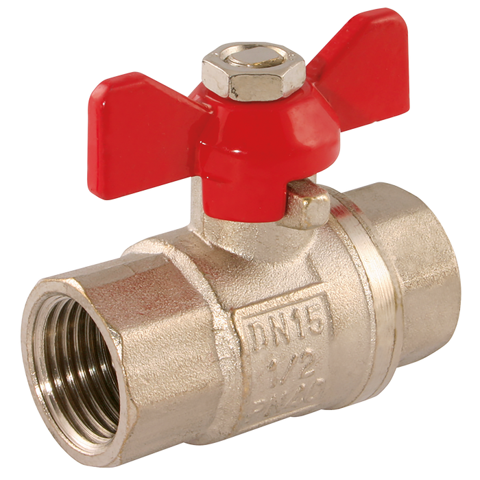 1/4" Bspp Brass Ball Valve Red Handle Wras