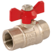 1/4" Bspp Brass Ball Valve Red Handle Wras