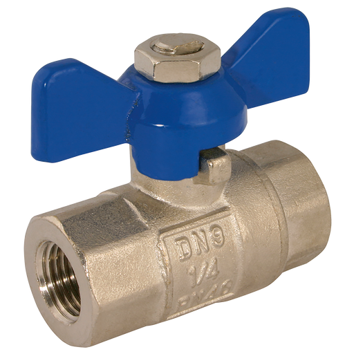 1/4" Bspp Brass Ball Valve Blue Handle Wras