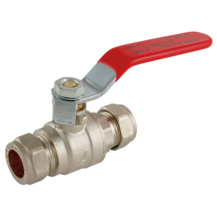 15 Mm Od Brass Ball Valve Red Handle Wras
