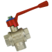1"Bsp Brass Ball Valve Bspp 3 Way Diverter