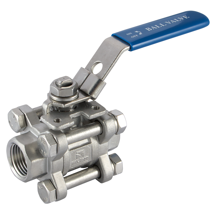 1/2" Bspp 316 Ss Ball Valve 3Piece