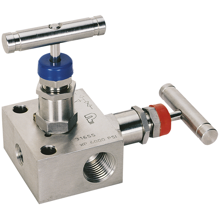 2 Valve Manifold Pipe To Pipe 1/2" Npt