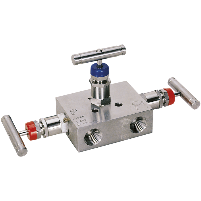 3 Valve Manifold Pipe To Pipe 1/2" Npt