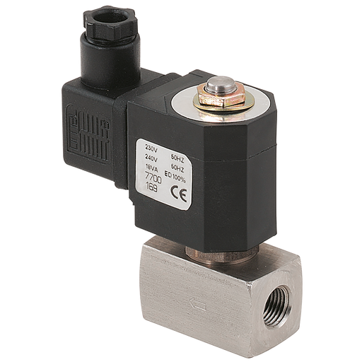 2/2 N/C 1/4" 230/50 St/St Valve