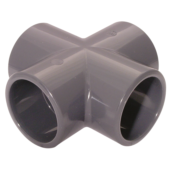 1" Id Solvent Equal Cross Upvc Dgrey