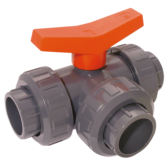 2" Id Upvc Ball Valve T-Port 3-Way