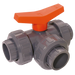1" Id Upvc Ball Valve T-Port 3-Way
