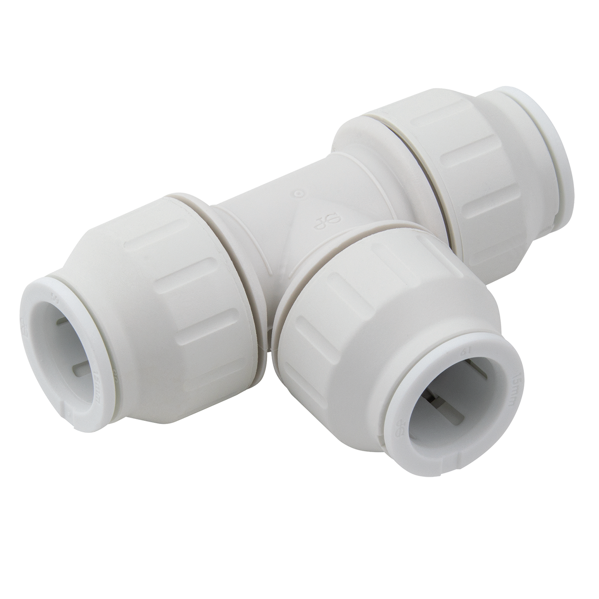 John Guest Speedfit PKM0222W 22mm O/D Tube Equal Tee — FluidAirFittings