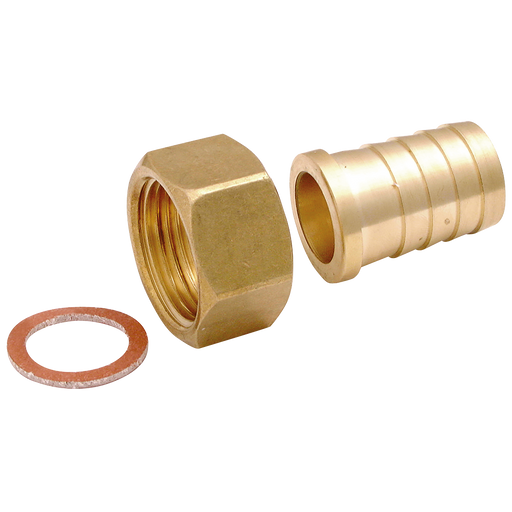 3/8" Bspp Female Straight Swivel Hose Tails, Brass