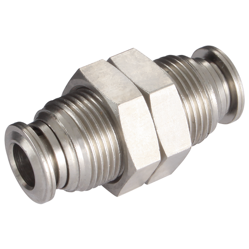 3/8" Od Equal Bulkhead Nickel Plated
