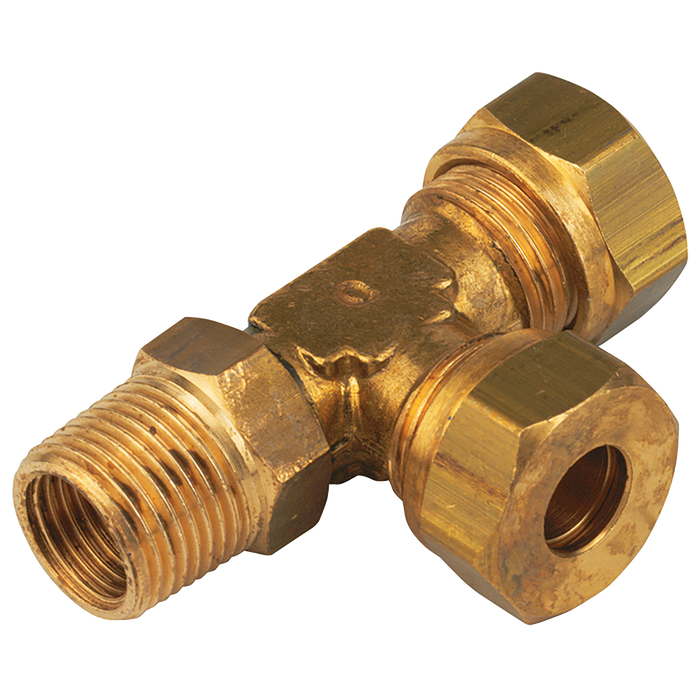 1/4" Bspt Male X 5/16" Od Tee, Male Stud Run