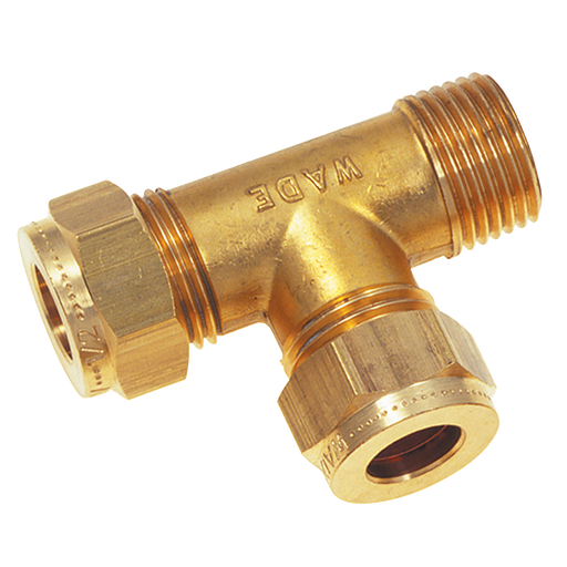 1/8" Bspt Male X 3/16" Od Tee, Male Stud Run