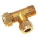 1/8" Bspt Male X 3/16" Od Tee, Male Stud Run