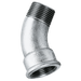 1.1/4" Bspt/P Male/Fem 45¬∞ Bend Galvanised