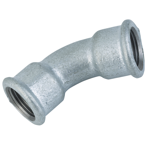 3/8" Bsp Female 45¬∞ Equal Bend Galvanised