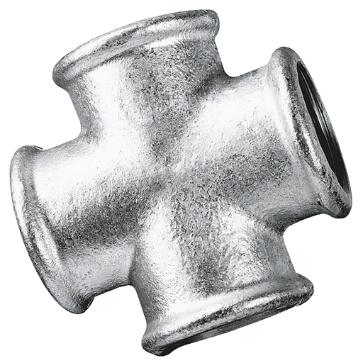 1/2" Bsp Fem Equal Cross Galvanised 180