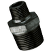 1/2"X3/8" Bspt Male Hex Nipple Black
