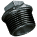 3/8" Bspt Beaded Hollow Plug Black