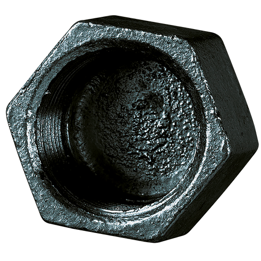 3/8" Bspp Female Cap Hex Black