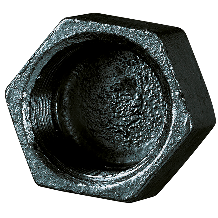 3/4" Bspp Female Cap Hex Black