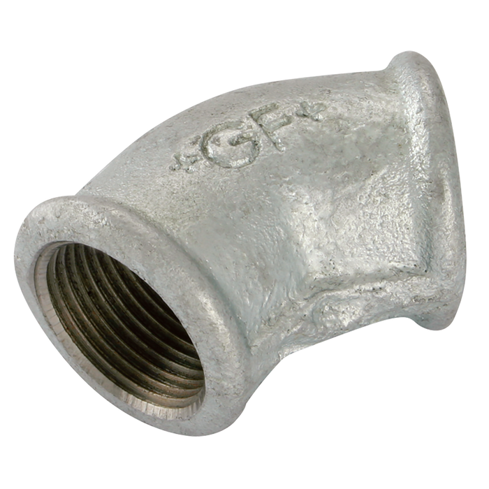 1" Bsp Fem Equal 45¬∞ Elbow Galvanised Gf120G