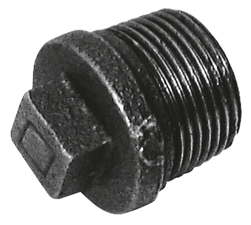 1/2" Bspt Male Beaded Solid Plug Black