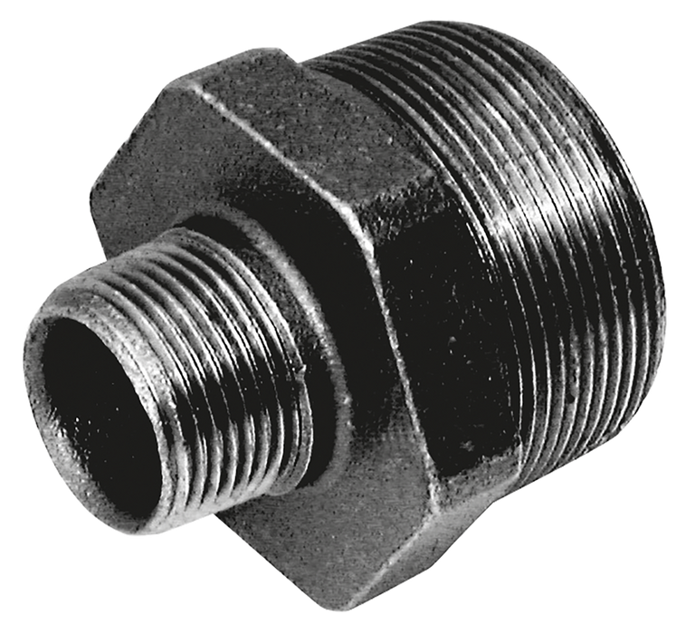 2"X1.1/2" Bspt Hex Redu Nipple Black