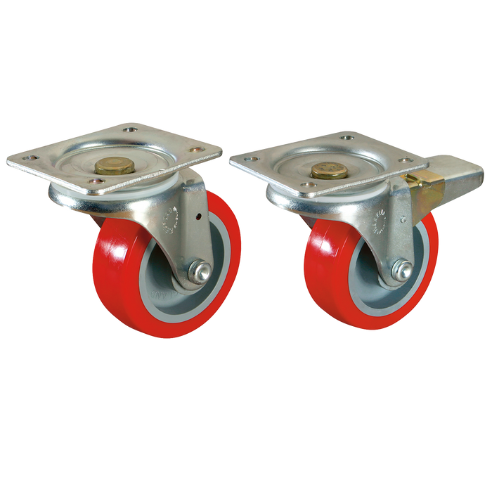 150Mm Swl Brake Castor Plate Ftg Poly