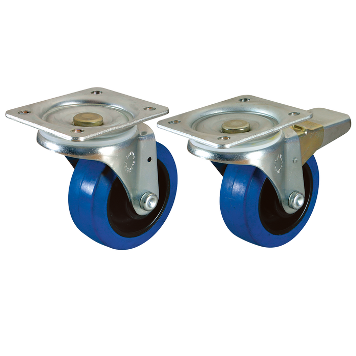 150Mm Swl Brake Castor Plate Ftg Rubber