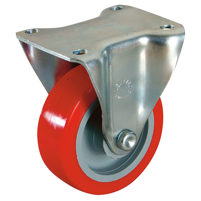 100Mm Fixed Castor Plate Ftg Poly