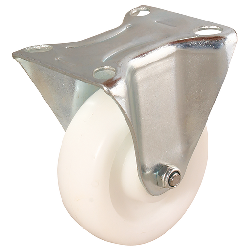 100Mm Fixed Castor Plate Ftg - White