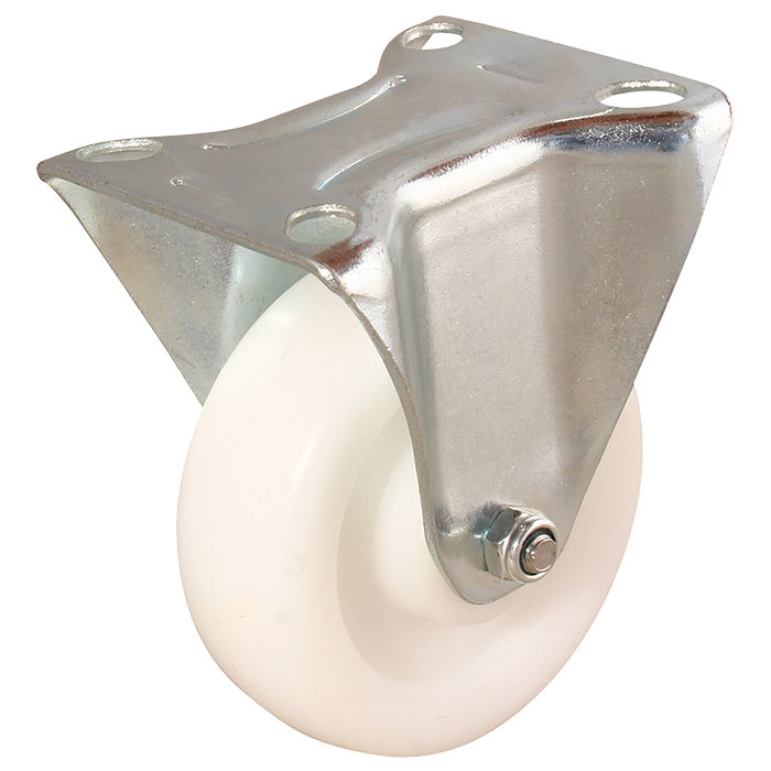 125Mm Fixed Castor Plate Ftg - White