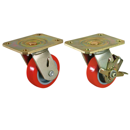 150Mm Swl Brake Castor Plate Ftg Poly