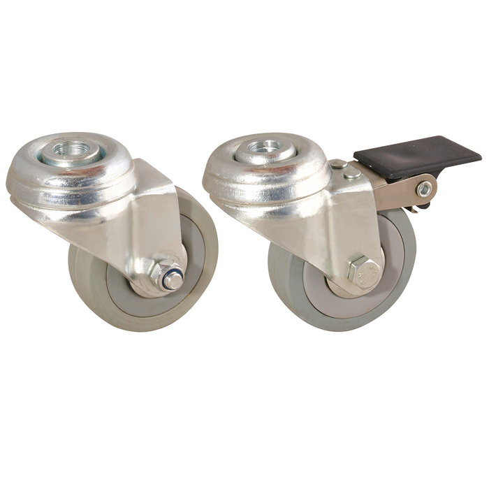 75Mm Swivel Brake Castor Bolt Hole- Grey
