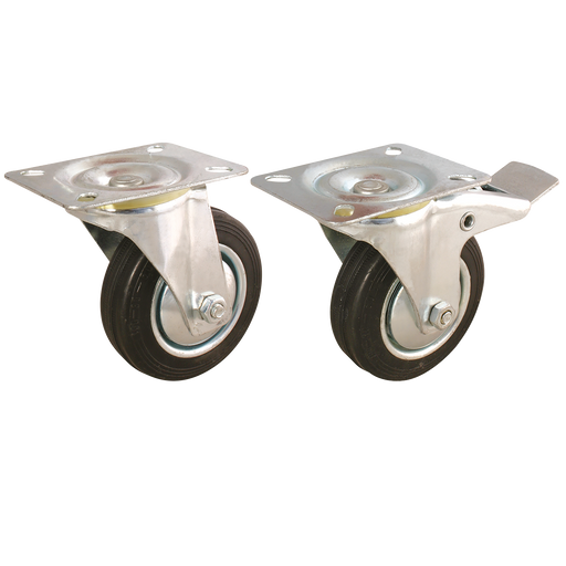 100Mm Swivel Castor Plate - Black