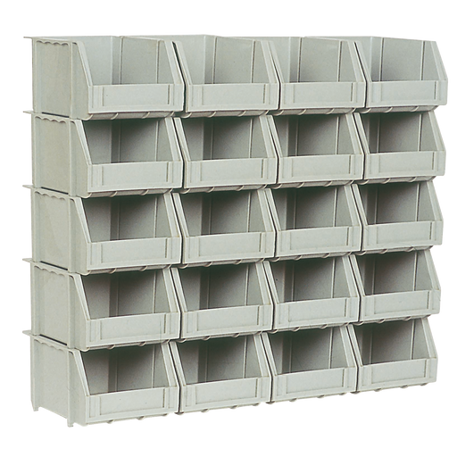 Set Of 20 Poly Bins + 5 Rails