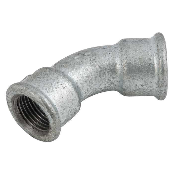 1" Bsp Female 45¬∞ Equal Bend Galvanised