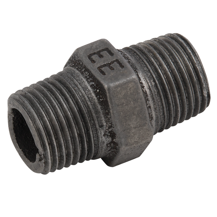 1" Bspt Equal Male Hex Nipple Black