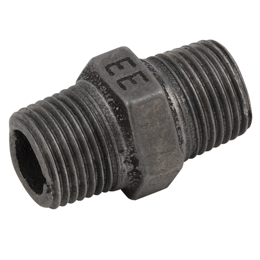 1.1/2"Bspt Equal Male Hex Nipple Black