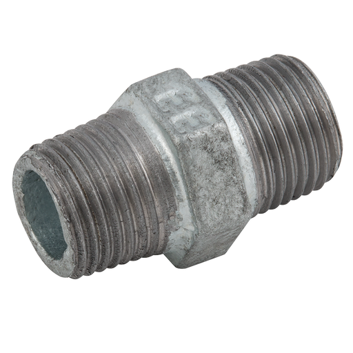 1" Bspt Equal Male Hex Nipple Galvanised