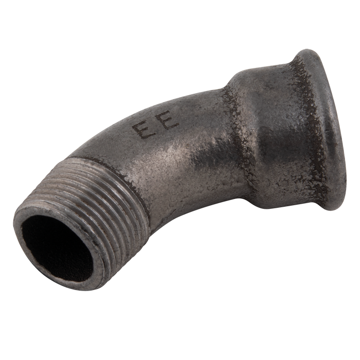 1.1/2" Bspt/P Male/Fem 45¬∞ Bend Black