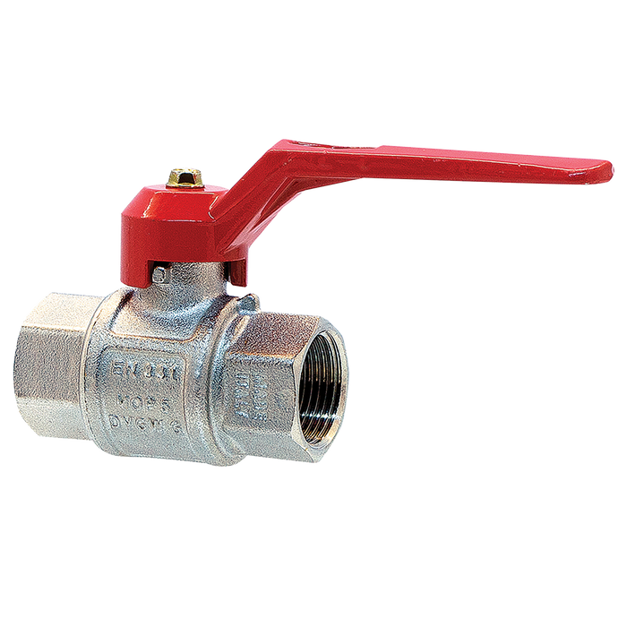 1"Bspf Brass Ball Valve Full Flow Venting Red Handle